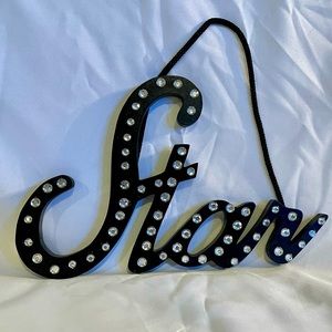 Bejeweled Black Star Sign